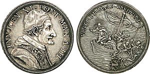 Archivo:Piastre à l'effigie du Pape Innocent XI (1678-1679)