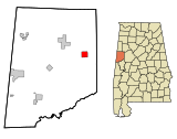 Pickens County Alabama Incorporated and Unincorporated areas Gordo Highlighted.svg