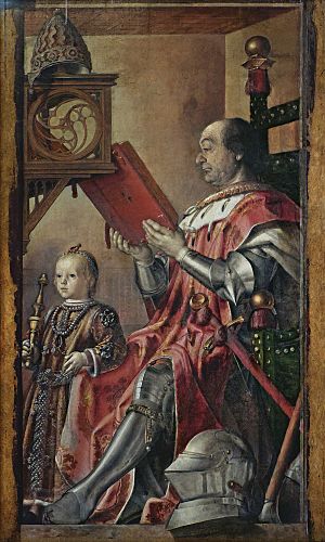 Archivo:Portrait of Federico da Montefeltro with His Son Guidobaldo