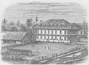 Archivo:Queen Pomare's Palace, Tahiti (LMS illustration)