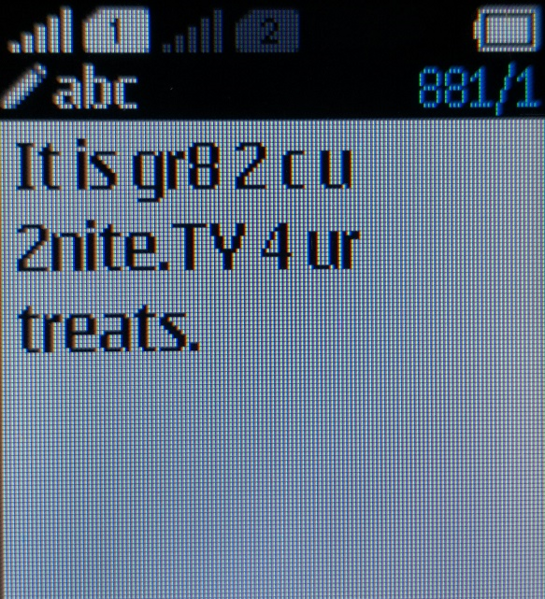SMS composition on feature phone