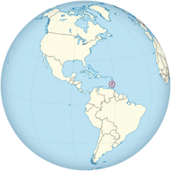 Saint Vincent and the Grenadines on the globe (Americas centered).svg