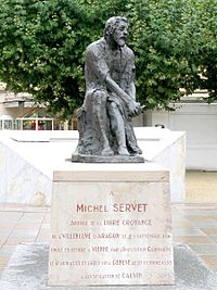 Archivo:Statue of Michel Servet (Michael Servetus) in Annemasse