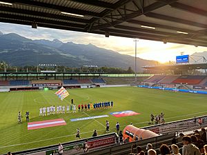Archivo:The Rheinpark Stadium before a UEFA Nations League match (2022)