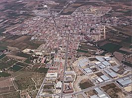 Vista aérea del entramado urbano de Almoradí.