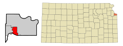 Wyandotte County Kansas Incorporated and Unincorporated areas Edwardsville Highlighted.svg