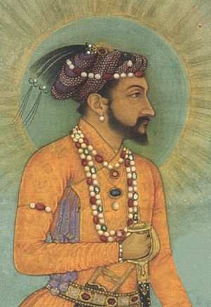 Archivo:'Jujhar Singh Bundela Kneels in Submission to Shah Jahan', painted by Bichitr, c. 1630, Chester Beatty Library (cropped2)