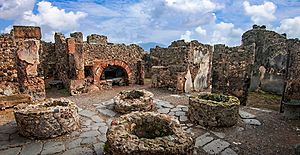 Archivo:Another view of a bakery in Region VIII Pompeii Walk (51813493084)