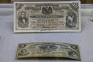 Archivo:Billete de 10 pesos del Banco de Londres, México y Sudamérica de 1887