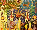 Cuadro de estambre del pueblo wixárika (huichol) II