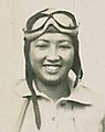 Face detail, Hazel Ying Lee, one of the first two Chinese Americans in the Women Air Force Service Pilots (cropped)