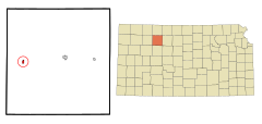 Graham County Kansas Incorporated and Unincorporated areas Morland Highlighted.svg