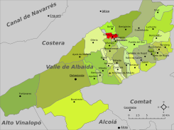 Localización en el Valle de Albaida
