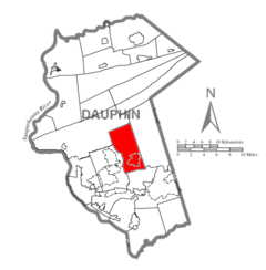 Map of Dauphin County, Pennsylvania Highlighting West Hanover Township.PNG