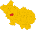 Map of comune of Frosinone (province of Frosinone, region Lazio, Italy)