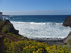 Playa de Agua Dulce (desde frente). La Caleta (Los Silos).