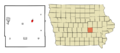 Poweshiek County Iowa Incorporated and Unincorporated areas Brooklyn Highlighted