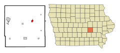 Poweshiek County Iowa Incorporated and Unincorporated areas Brooklyn Highlighted.svg