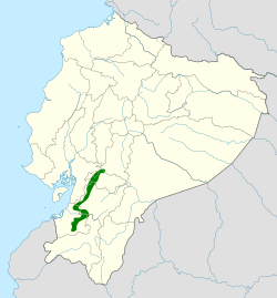 Distribución geográfica del churrín de El Oro.