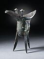 Small Ritual Wine Warmer (Jue) with Masks LACMA M.68.60.7