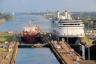 Vessels locking into the Panama Canal.jpg