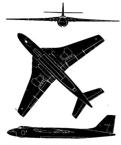 Archivo:Vickers Valiant B1 3-view silhouette