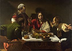 Archivo:1602-3 Caravaggio,Supper at Emmaus National Gallery, London