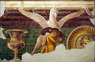 Archivo:Affresco romano - Pompei - arimaspe e grifo 1