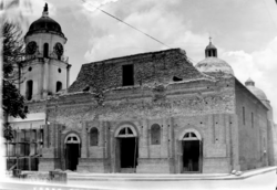 Antigua catedral en reconstrucción por el terremoto de 1812.