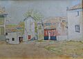 Cañada-de-Calatrava-acuarela-de-Jerónimo-López-Salazar-Martínez-1949