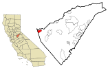 Calaveras County California Incorporated and Unincorporated areas Wallace Highlighted.svg