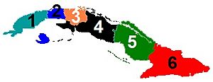 Archivo:Cuba Map Colors ProvinciasRev wNumbs