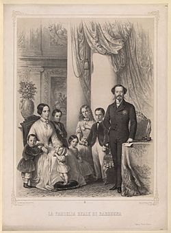 Archivo:Drawing of the Family of Vittorio Emanuele II