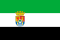 Flag of Extremadura (with coat of arms).svg