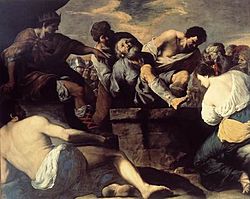 Archivo:Francesco Fracanzano San Gregorio de Armenia es arrojado al pozo 1635, San Gregorio Armenita Nápoles