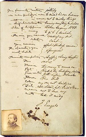 Archivo:Friedrich Engels' Confession questionnaire from Jenny Marx's Album RGASPI. F.1. Op.1. D.6113. L.23