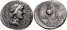 Gaius Cassius Longinus and Lentulus Spinther. 42 BC. AR Denarius.jpg