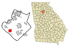 Gwinnett County Georgia Incorporated and Unincorporated areas Lilburn Highlighted.svg