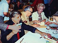 Harlan Ellison, A. E. van Vogt and Lydia van Vogt.jpg