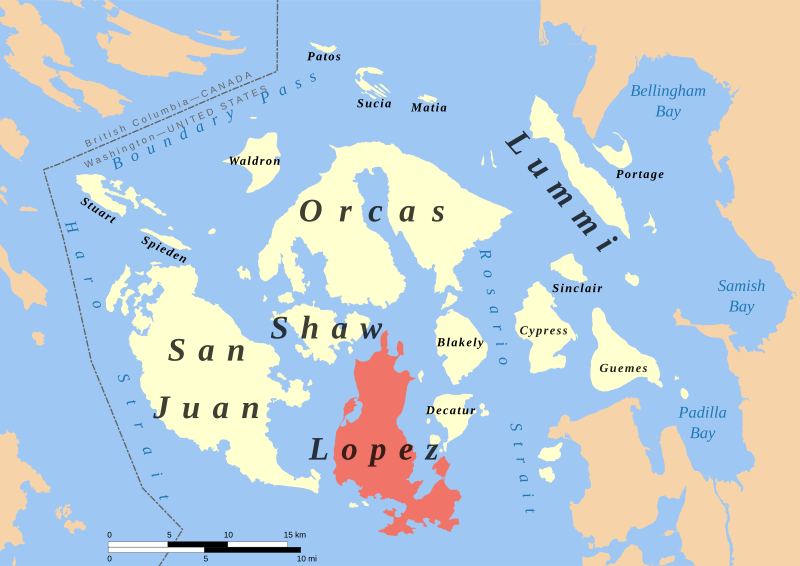 Lopez Island locator map
