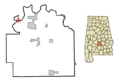 Lowndes County Alabama Incorporated and Unincorporated areas Benton Highlighted