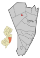 Ocean County New Jersey Incorporated and Unincorporated areas Lakehurst Highlighted