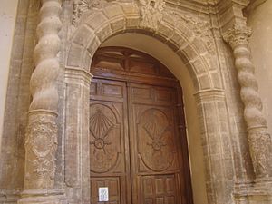 Archivo:Portada de la iglesia parroquial de La Codoñera (Teruel), bajo la advocación de la Asunción de Nuestra Señora