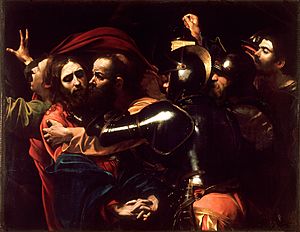 Archivo:The Taking of Christ-Caravaggio (c.1602)