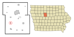 Webster County Iowa Incorporated and Unincorporated areas Callender Highlighted.svg