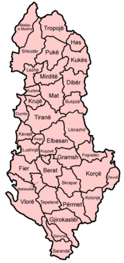 Archivo:Albania districts named