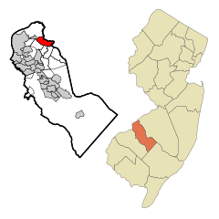 Camden County New Jersey Incorporated and Unincorporated areas Cherry Hill Mall Highlighted.svg