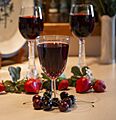 Cherry juice 2 tall 1 short glass 259A7251