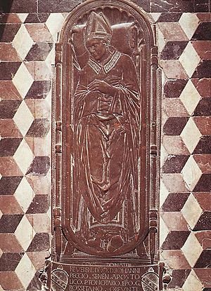 Archivo:Donatello, lastra tombale di giovanni pecci, 1426 circa, siena