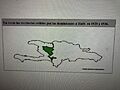 En verde los territorios cedidos por los dominicanos a Haití en 1929 y 1936.